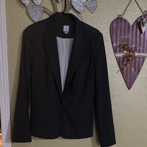 Charcoal Gray  Single-Button Blazer Large